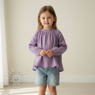 Double gauze/musselin dark lilac ORGANIC