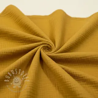 Double gauze/musselin dark ochre ORGANIC