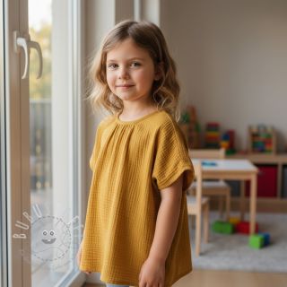 Double gauze/musselin dark ochre ORGANIC