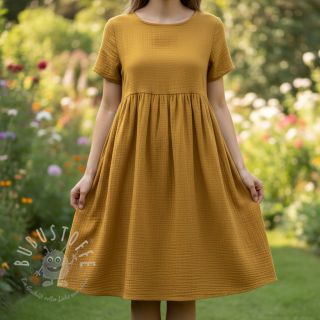 Double gauze/musselin dark ochre ORGANIC