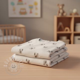 Double gauze/musselin Animals design A digital print ORGANIC