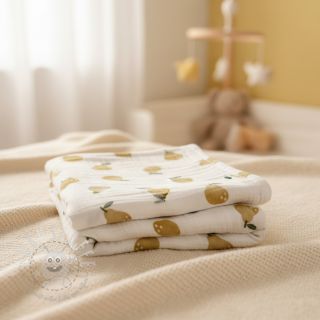 Double gauze/musselin Pears design B digital print