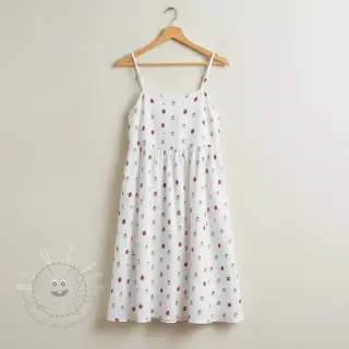 Double gauze/musselin Fruits apple white
