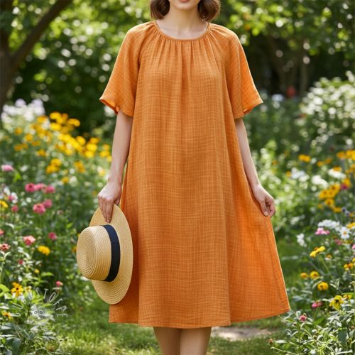 Double gauze/musselin Vintage orange