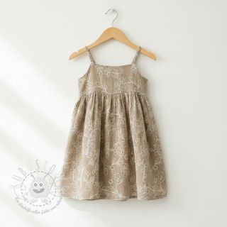 Double gauze/musselin EMBROIDERY Climbing flowers beige