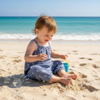 Double gauze/musselin JACQUARD Anchor 2-side faded gray navy