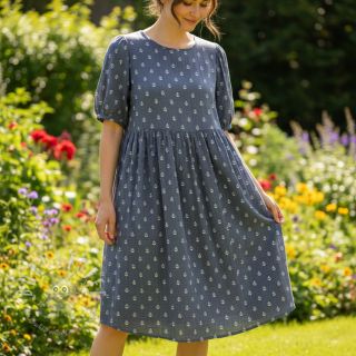 Double gauze/musselin JACQUARD Anchor 2-side faded gray navy