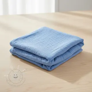 Double gauze/musselin royal blue