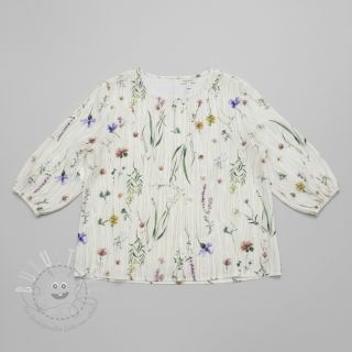 Double gauze/musselin French flowers natural digital print