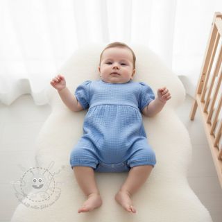 Double gauze/musselin royal blue ORGANIC