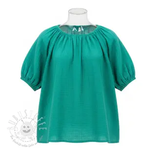 Double gauze/musselin dark teal ORGANIC