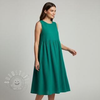 Double gauze/musselin dark teal ORGANIC