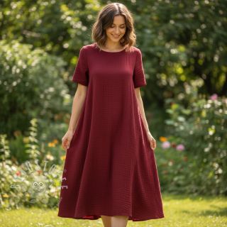 Double gauze/musselin wine ORGANIC