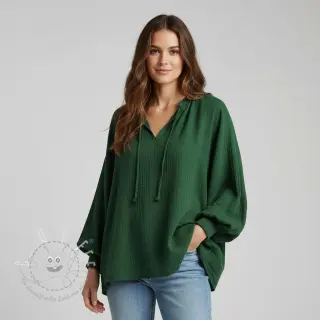 Double gauze/musselin dark green ORGANIC