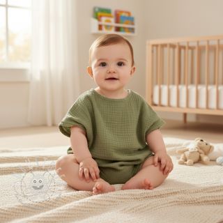 Double gauze/musselin moss green ORGANIC