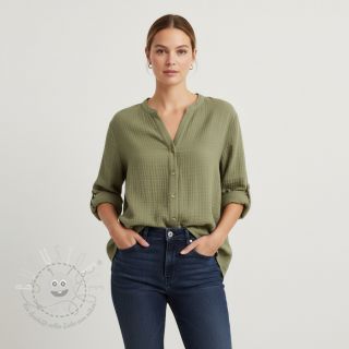 Double gauze/musselin moss green ORGANIC