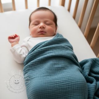 Double gauze/muslin indigo ORGANIC