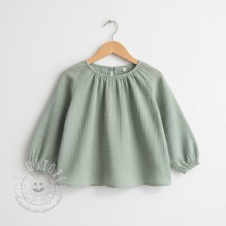 Double gauze/musselin dark mint ORGANIC