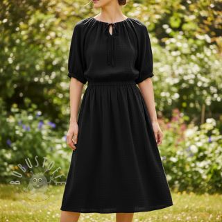 Double gauze/musselin black ORGANIC