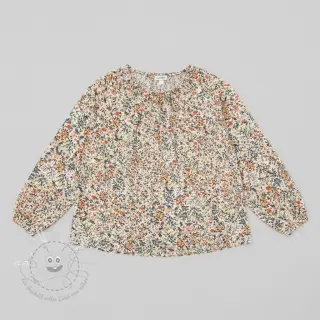 Double gauze/musselin Oldstyle flowers white digital print