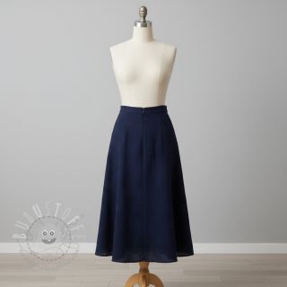 Double gauze/musselin EMBROIDERY Flowers navy