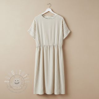 Double gauze/musselin YARN DYED Thin strip beige