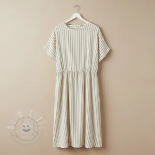 Double gauze/musselin YARN DYED Thin strip beige