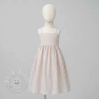 Double gauze/musselin YARN DYED Thin strip mauve