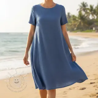 Double gauze/musselin midnight blue