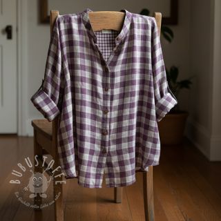 Double gauze/musselin Double sided CHECKS MINI grape