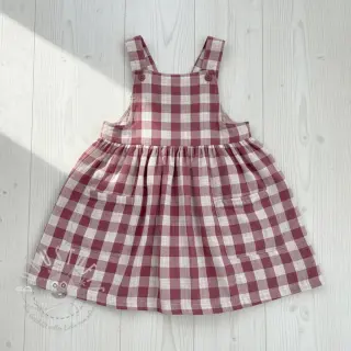 Double gauze/musselin Double sided CHECKS MINI rosewood