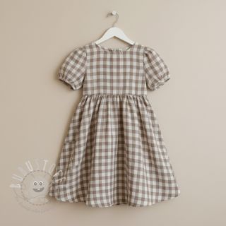 Double gauze/musselin Double sided CHECKS MINI sand