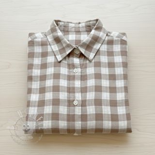 Double gauze/musselin Double sided CHECKS MINI sand