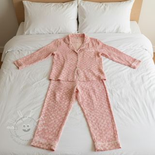 Double gauze/musselin JACQUARD Dots pink