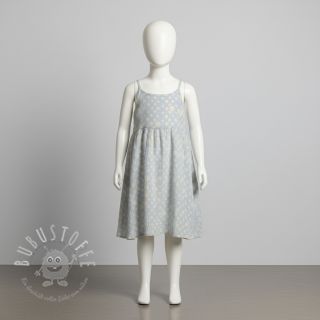 Double gauze/musselin JACQUARD Dots light blue