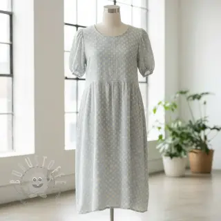 Double gauze/musselin JACQUARD Dots light blue