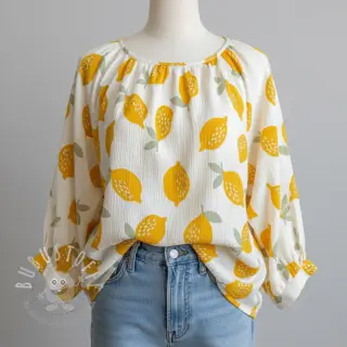 Double gauze/musselin Lemons white