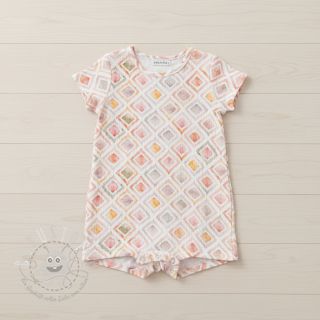 Double gauze/musselin Geo watercolour mauve digital print