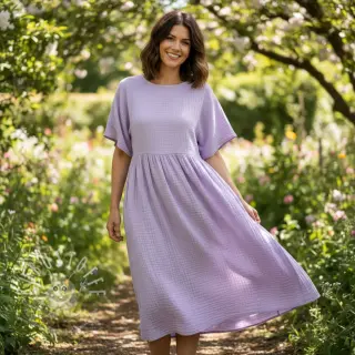 Double gauze/musselin bright violet