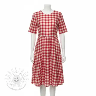 Double gauze/musselin Double sided CHECKS MINI red