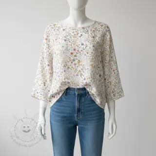 Double gauze/musselin Lovely meadow white