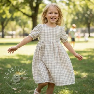 Double gauze/musselin Double sided CHECKS MINI beige