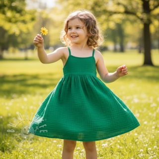 Double gauze/musselin hunter green