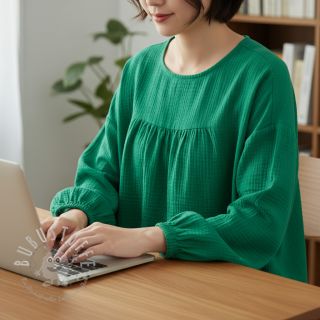 Double gauze/musselin hunter green