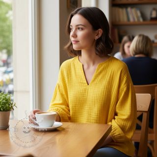 Double gauze/musselin lemon ORGANIC