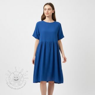 Double gauze/musselin cobalt ORGANIC