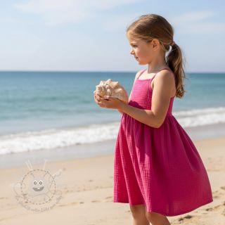 Double gauze/musselin fuchsia ORGANIC