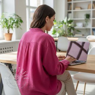 Double gauze/musselin fuchsia ORGANIC