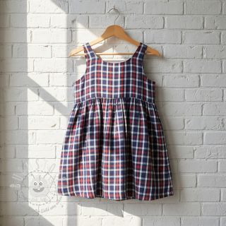 Double gauze/musselin Double sided Checks navy