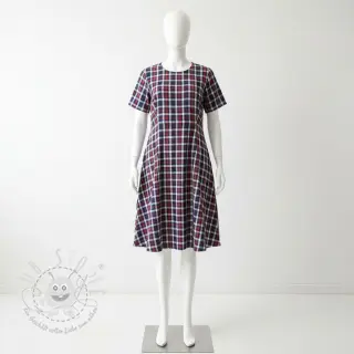 Double gauze/musselin Double sided Checks navy